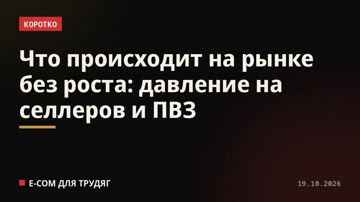 Что происходит на рынке без роста: давление на селлеров и ПВЗ