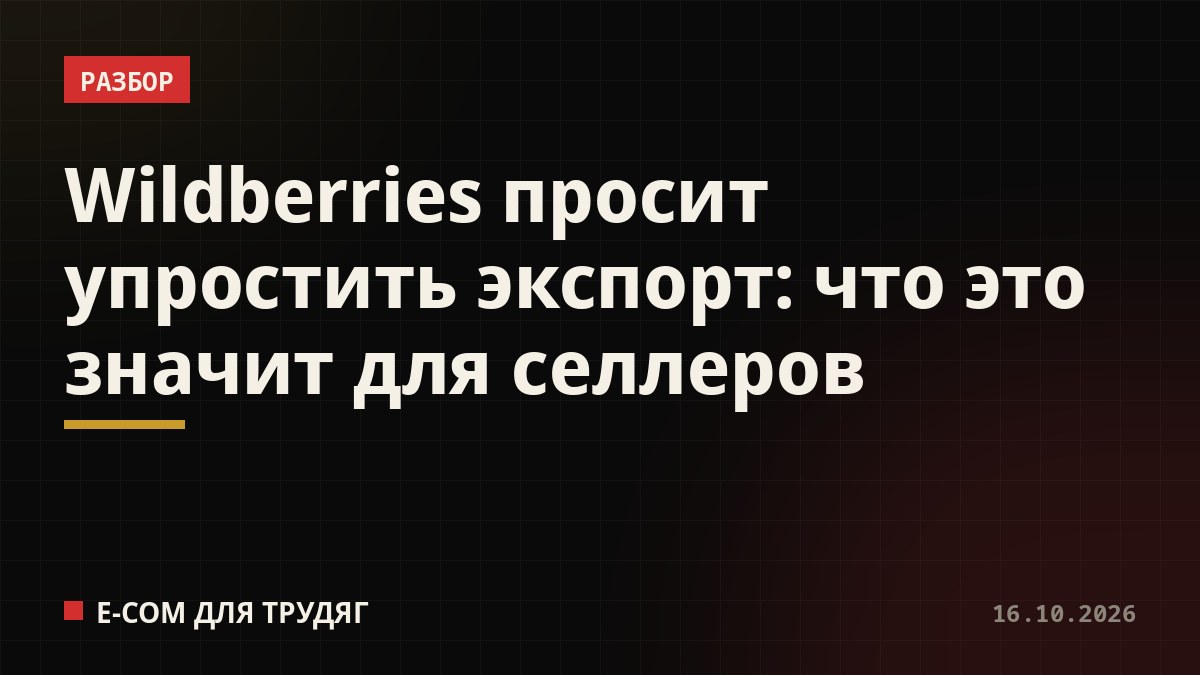 Wildberries просит упростить экспорт: что это значит для селлеров